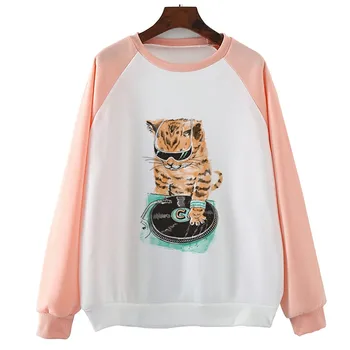 

Scratch Master Kitty Cat Hoody Coat For Printed Long Sleeve Funny Coats Top Tee Autumn Spring Tops For Women