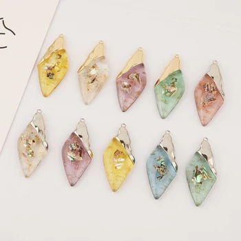 

HAOSAW 23*51MM 4Pcs Narutal Shell/Colored Resin Charm/Random/Semi Alloy/Earring Charm/Hand Made/DIY Charms/Jewelry Accessories