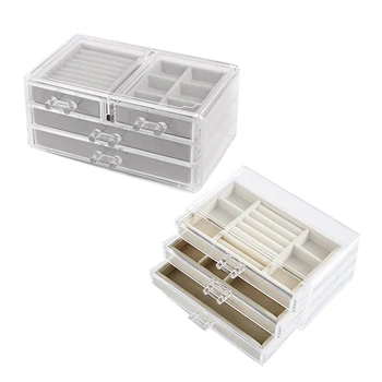

Dustproof Jewelry Storage Box Display Box Ladies Pendant Watch Display Stand Box Home Earring Necklace Jewelry Box