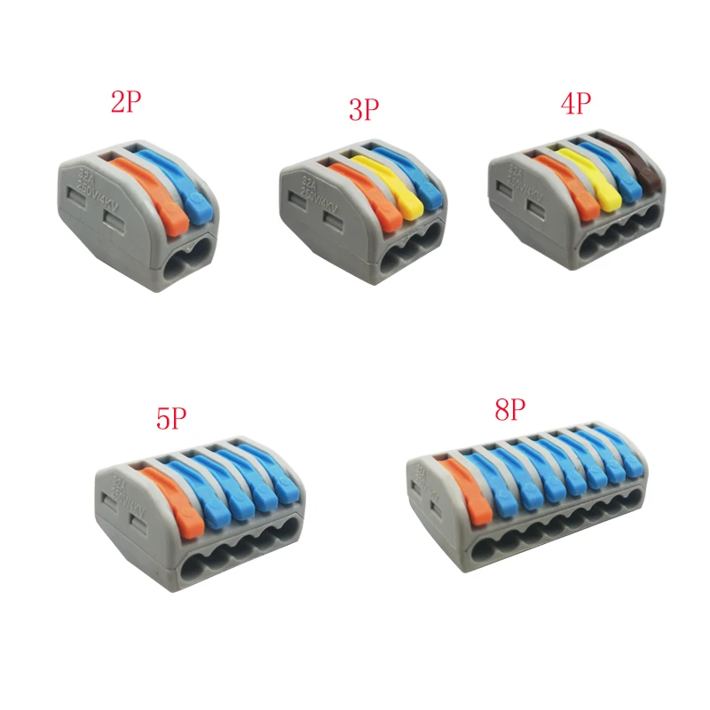 PCT-color Разъем для провода 30/50/100 штук Мини Быстрый компактный Универсальный разъем Клеммная колодка штепсельная вилка-в PCT-212 213 214 215 - Цвет: PCT-color