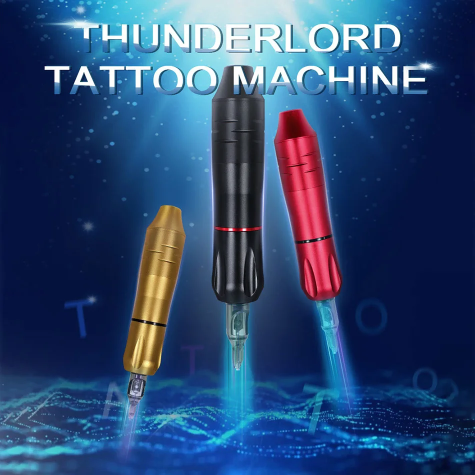 En Ligne Machine rotatoire de tatouage de pistolet de stylo de tatouage de THUNDERLORD avec les aiguilles silencieuses de cartouche d ombrage de doublure de moteur pour le tatouage Semi Permanent