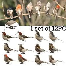 12 шт./компл. 3D пены поддельные голубь украшения для рождественской елки Ремесло Искусственные перья птица Рождественская елка Декор Ремесло Свадебные голуби орнамент A10