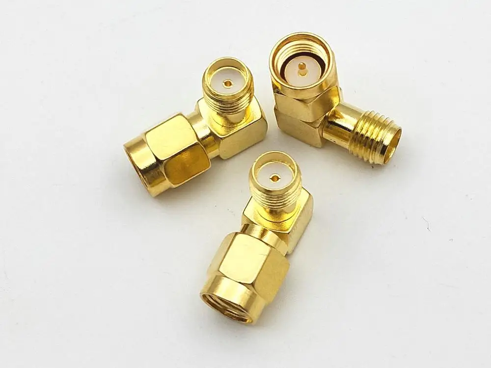 1000pcs lot gold SMA male to SMA female right angle in series RF connector adapter Selling
