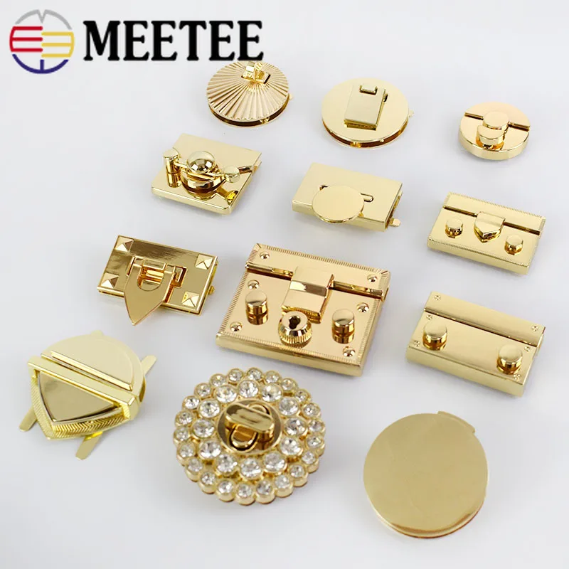 Meetee 2 шт. металлическая застежка Поворотный замок пружинная Пряжка для DIY сумки кошелек аппаратное закрытие сумки части кожаные аксессуары