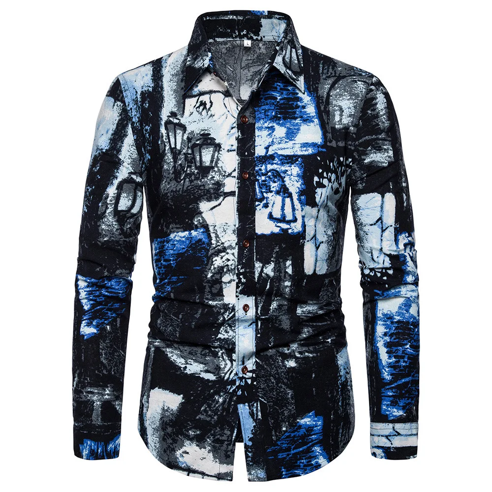 

Top men,shirt men,men's shirts,fashion casual shirts,printed shirts, men's lapel shirts, long sleeve shirt men, men's clothing,