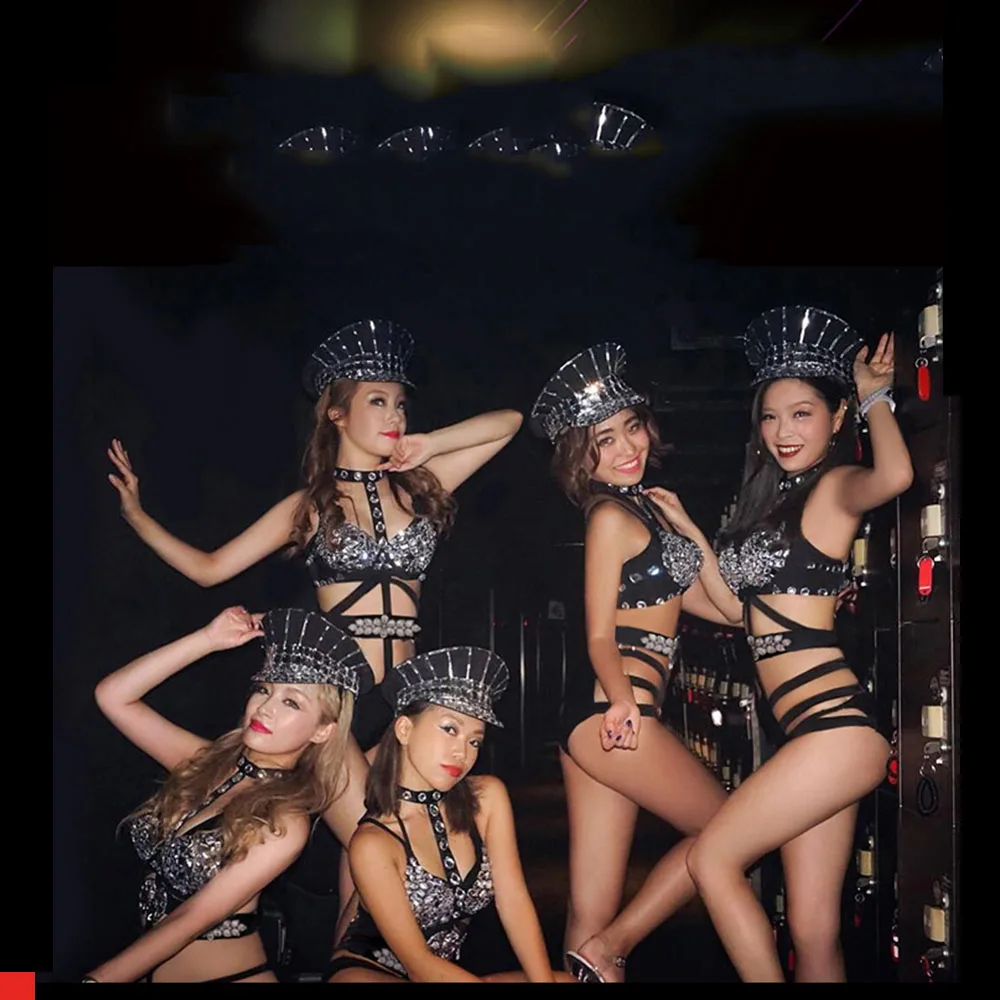 Rhinestone Dj Bodysuit Singer Сексуальный купальник Яркие сценические костюмы Для певцовКостюм Праздновать наряд Вечерний танец Сценический наряд
