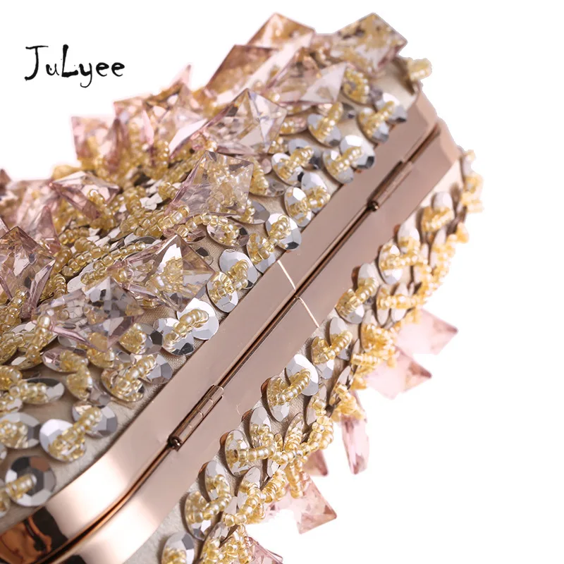 Julyee Бисер клатч со стразами, бусинами Minaudiere цепь вечерняя сумочка сумки через плечо курьерские кошелек свадебные сумочки