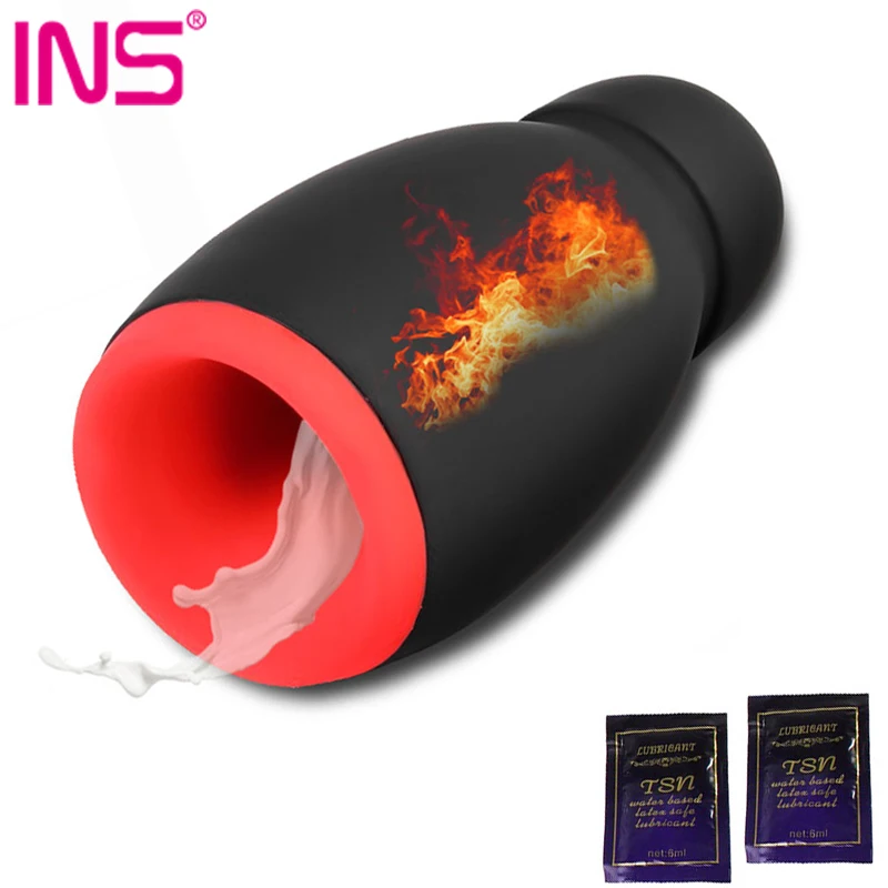 Heating Oral Sex Cup Smart Male Masturbation Vibrator 5 Speeds Penis Exercise Delay Massage Cup Suck Silicone Sex Toys for Men