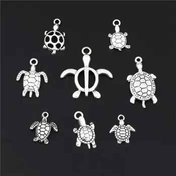 

16pcs Mix Silver Color Sea Tortoise Charms Beach Turtle Animal Pendant Making DIY Handmade Jewelry Accessories M153