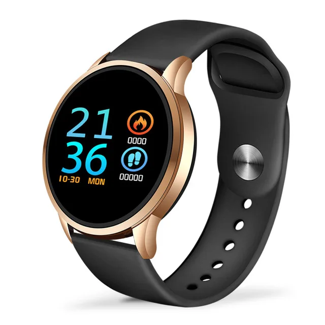 Rose gold black LIGE фитнес-трекер IP67 водонепроницаемый смарт-браслет экран монитор сердечного ритма шагомер OLED Bluetooth спортивные Смарт-часы для женщин - Цвет: Rose gold black