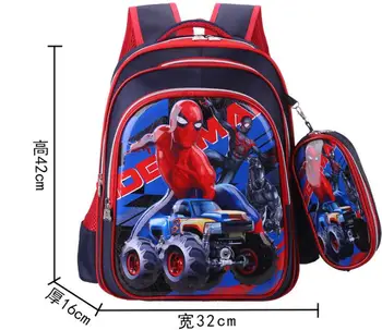 

Disney Children's Cartoon frozen Spiderman car pattern Backpack For Girls Boys Primary School Classic Schoolbag Kids Schoolbag