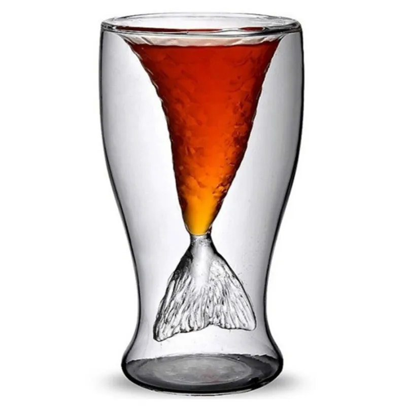 

100ml Mermaid Cup Double Glazing Glass Fun Party Fruit Juice Drink Ice Cream Red Wine Whiskey Water Bar Restaurant