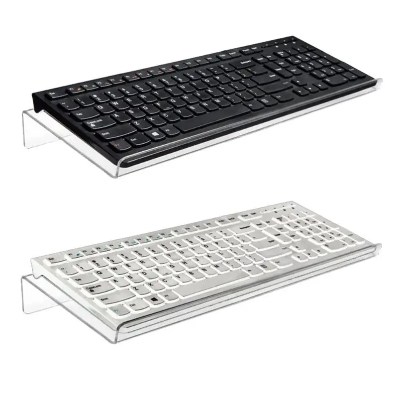 

Acrylic Computer Keyboard Holder Clear Tilted Keypad Stand for Office Home R9JB