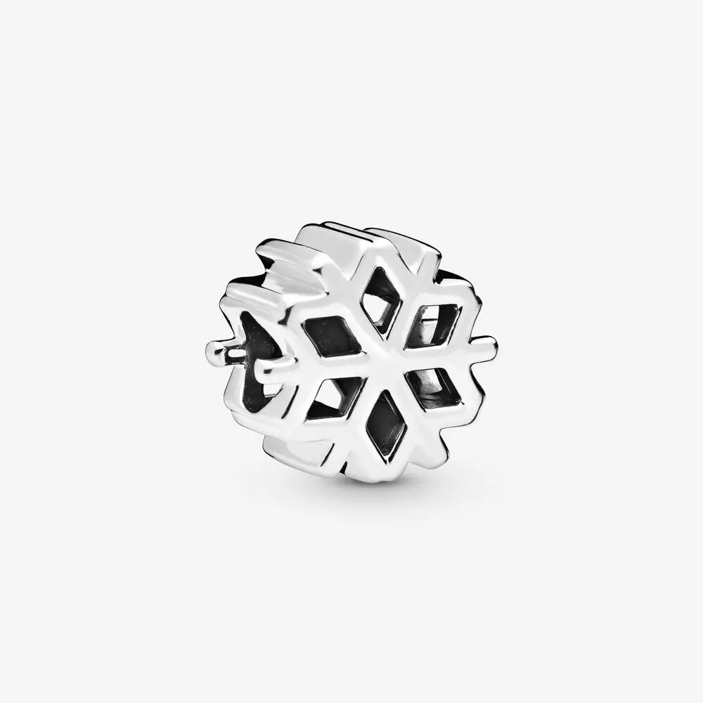 

Fashion 925 Sterling Silver Beads Fit Original Pandora Bracelets Polished Snowflake Charm Women DIY Jewelry Gift