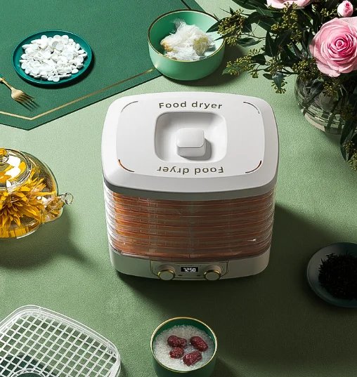 Low noise double control knob time set temperature automatic household food air drying small fruit machine J03