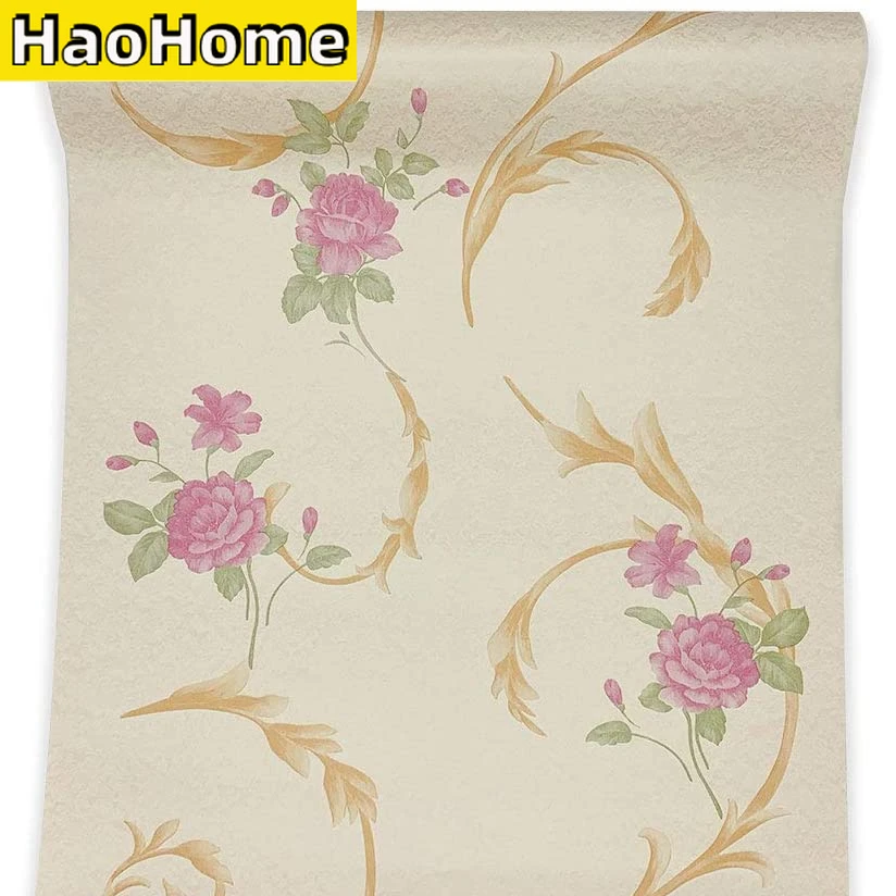 Настенная бумага HaoHome с цветочным рисунком настенная розы самоклеящаяся Съемная