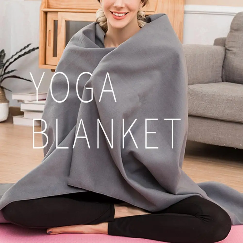 New Practical Yoga Blanket Anti-shedding Yoga Rug Anti-pilling Solid Color Towel Meditation Pilates Blanket for Sport