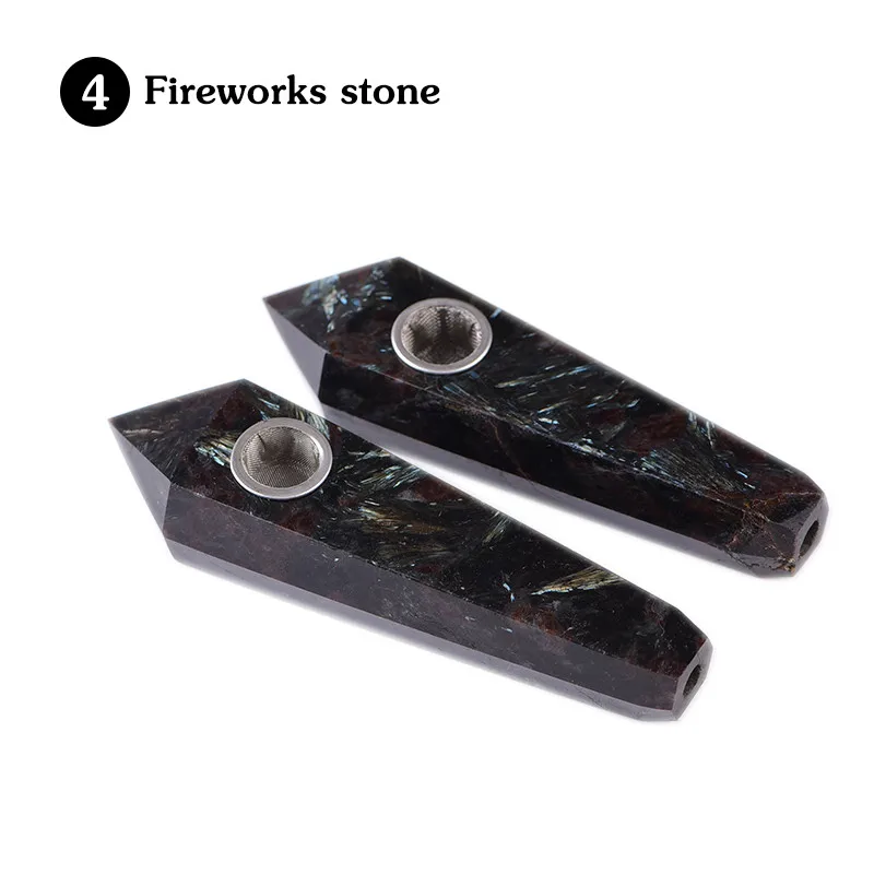 Fireworks stone 1 шт. натуральный кварц курительная Труба Кристалл Камень обелиска палочка точечные сигары курительные трубки трубы заживление с металлическим фильтром - Цвет: Fireworks stone