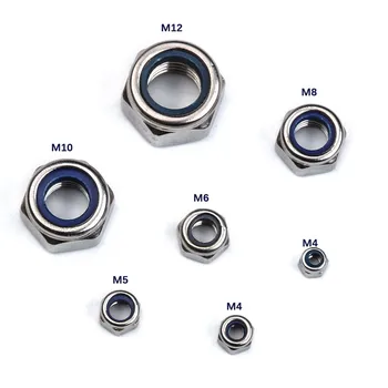 

165pcs/set 304 Stainless Steel Self-locking Nylon Lock Nuts Fastener Metric Thread Hex Locknut Kit M3-M12