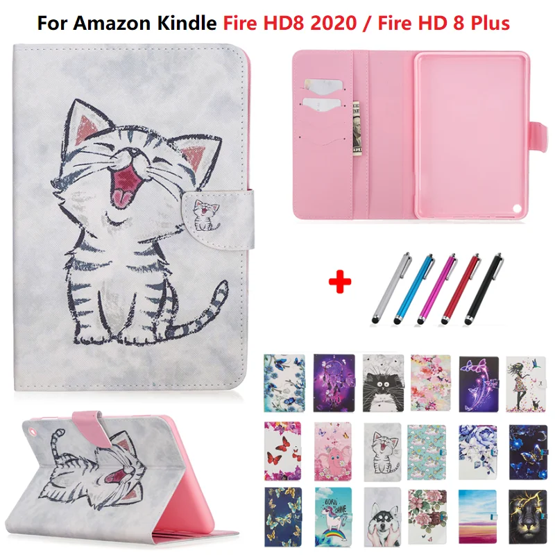Планшет для Amazon Fire HD 8 чехол 2020 Kawaii Cat щенок Единорог HD8 Plus дети девочки | Компьютеры