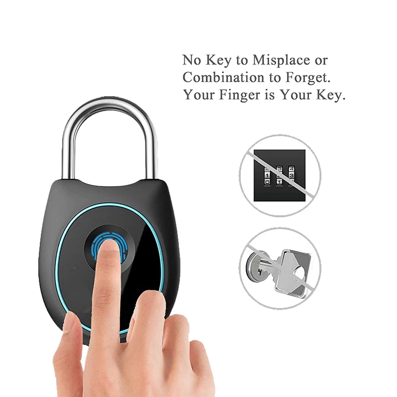 

Hot 3C-Intelligent Fingerprint Lock - Biological Keyless Padlock, Suitable for Gyms, Lockers, Backpacks, Bicycles, Doors, Handba