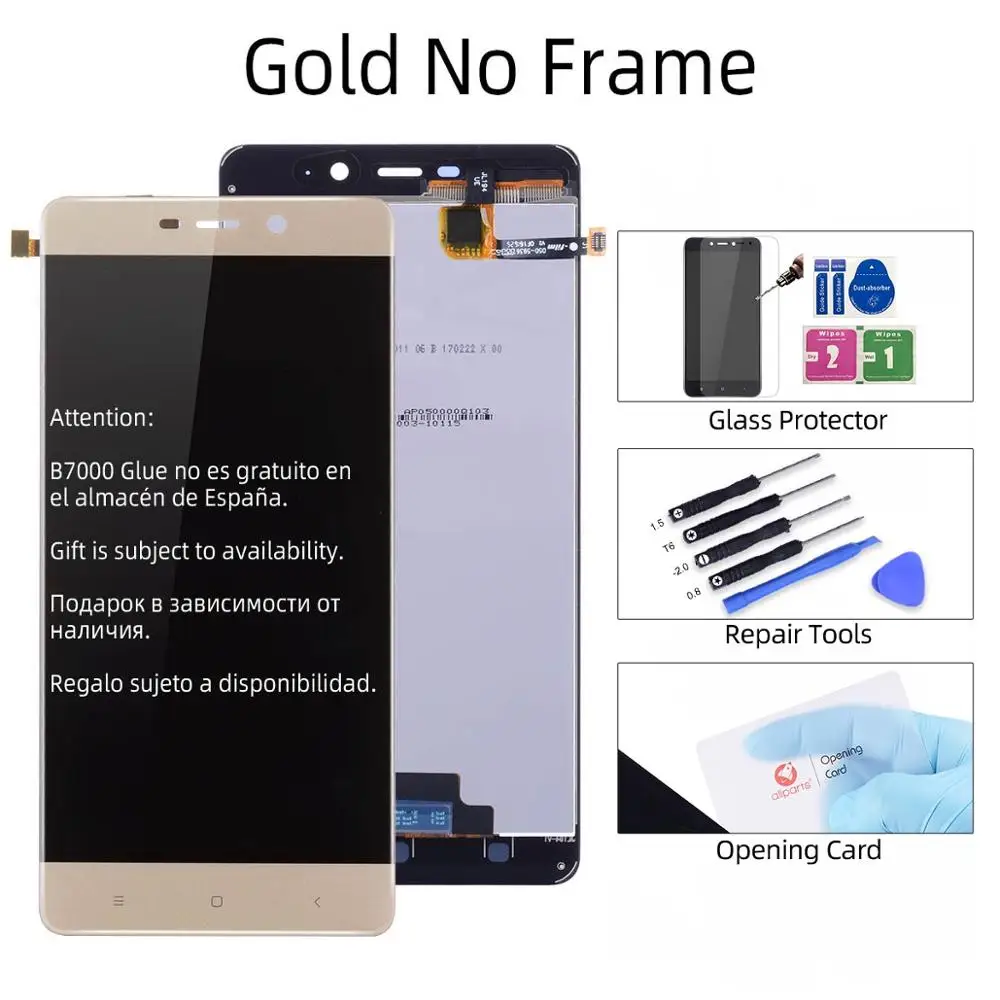 Дисплей для Xiaomi Redmi 4 Pro Prime LCD в сборе с тачскрином на рамке 5.0'' черный черный золото - Цвет: Gold No Frame
