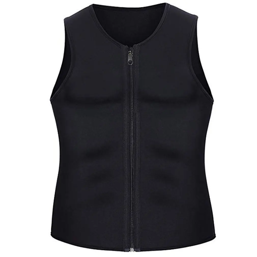 

Europe And The United States Large Size Men'S Vest Zipper Fitness Sweatshirt Suit Corset Abdomen Slimming vest