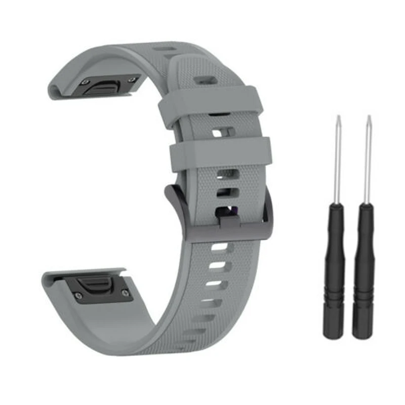 Gray Быстро легко подходят силиконовые спортивные часы браслет для Garmin Fenix 5X Plus/Fenix 3 3 HR сапфир спуск MK1 D2 Bravo ремень - Цвет ремешка: Gray