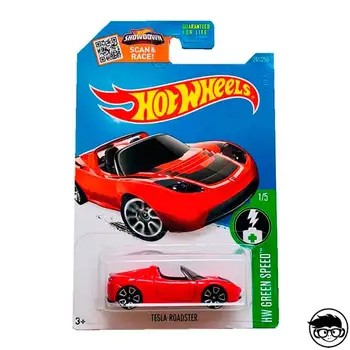 

Hot Wheels Tesla Roadster HW Green Speed 241/250 2016 long card