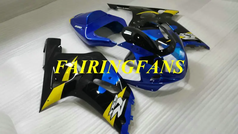 Привет-класс обтекатель для GSXR600 750 K1 01 02 03 GSXR 600 GSXR750 2001 2002 2003 черно-голубые Обтекатели Кузов+ подарки SH27