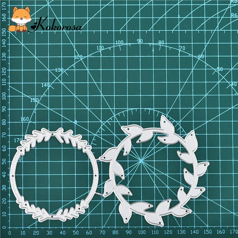 DMZH671 1 шт./лот металлические режущие штампы Скрапбукинг для изготовления открыток DIY тиснение Новые Ремесленные штампы венок перо - Цвет: DMZH671