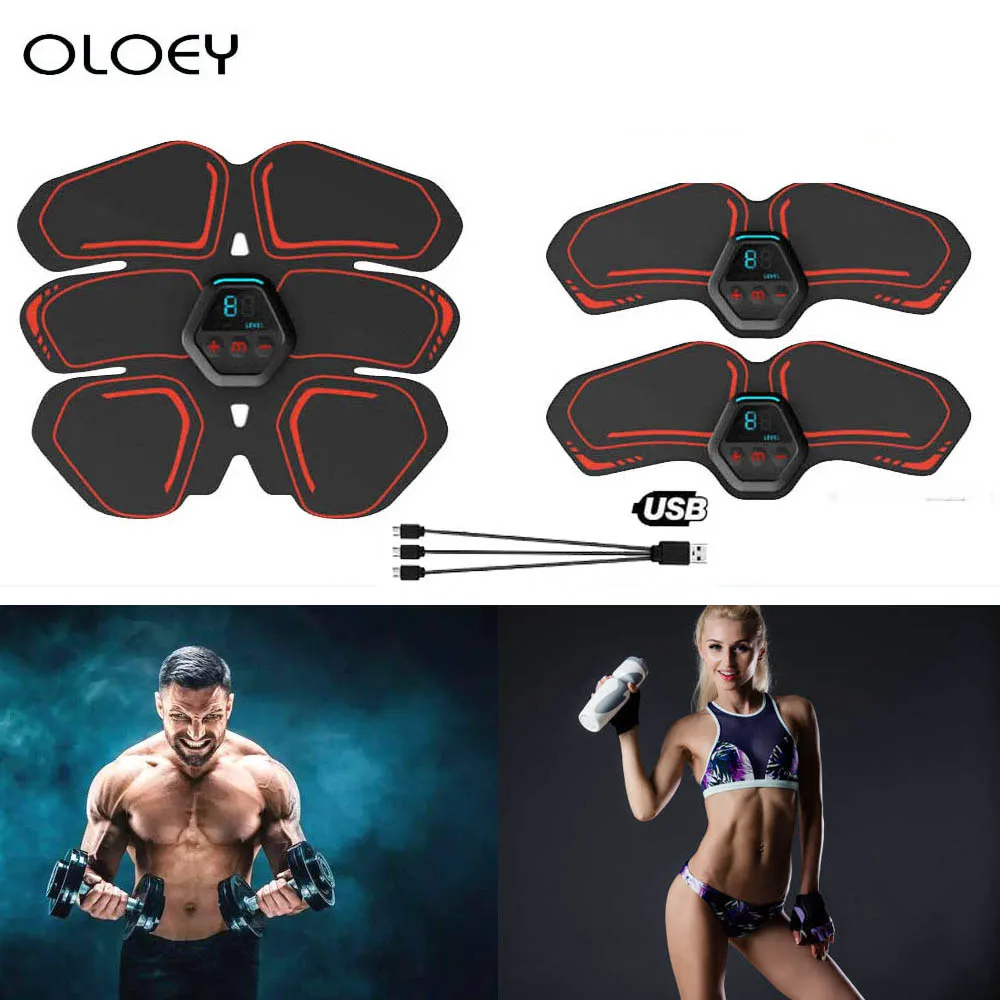Recharge Wireless Muscle Stimulator Smart Fitness Abdominal Vibrating Belt Electrostimulation Muscle Sculpting at Home Workouts