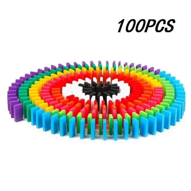 100pcs 500 шт./компл. игрушки домино Детские деревянные игрушки цветные домино блоки наборы раннего обучения домино обучающие игры Детские игрушки - Цвет: 100pcs