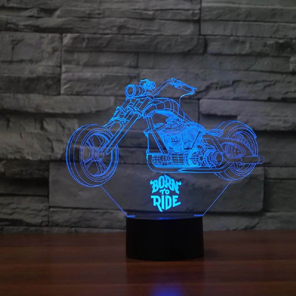  3D Lamp Motorcycle Rider 3d Fast & Furious 8 Novelty Motorcycle Table Lamp Night Lights Led Lampara - 32800778465