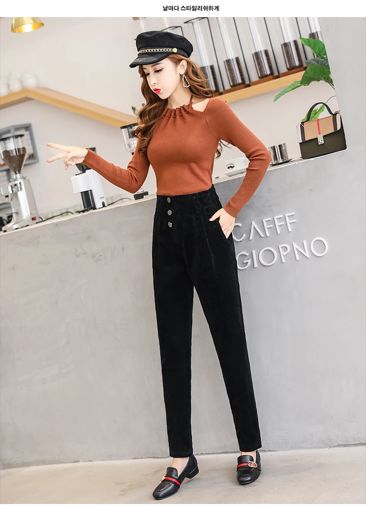 Women Corduroy Pants Vintage Casual Warm Woman Corduroy Trousers Loose Harem Pant S-5XLPlus Size Autumn Winter New Fashion