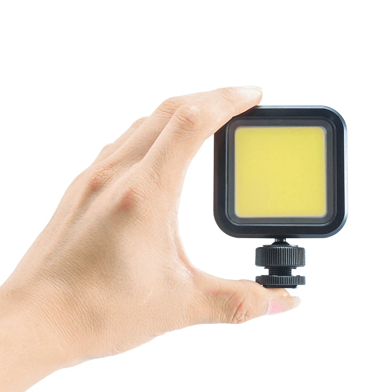 Beste Dimbare Mini 5500K COB LED Video Licht Vlog Lamp met Dual Cold Shoe Adapter Verstelbare Fotografie Verlichting voor DSLR camera