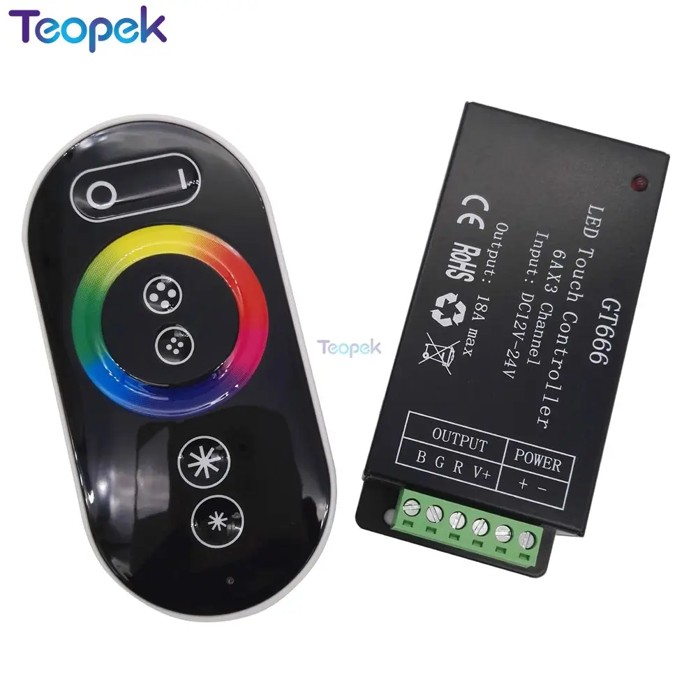 Сенсорный экран Панель RGB светодиодный контроллер GT666 DC12-24V 6Ax3channel контроллер для RGB Светодиодное линейное светодиодное освещение лампы