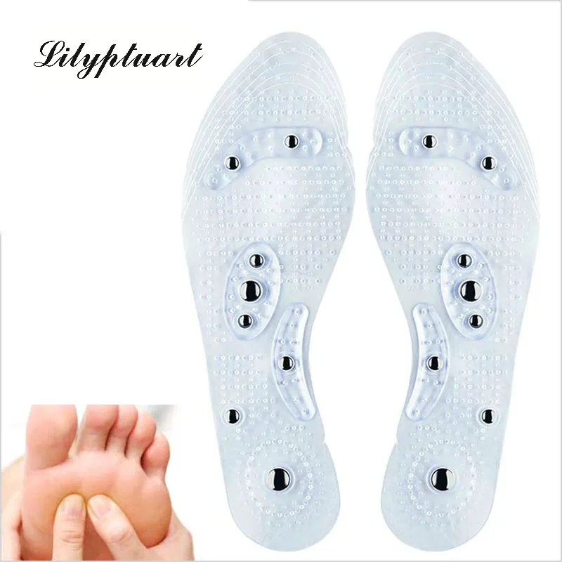 

Magnetic Massage Insoles Foot Acupressure Shoe Pads Therapy Slimming Insoles for Weight Loss Transparent Dropshipping Pad