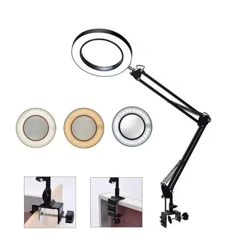 

USB Desktop LED Magnifier Table Lamp Welding Lights Metal Adjust Up And Down 360 Degree Rotation Reading Work