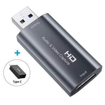 

4K Aluminum Alloy Drive Free Portable Live Broadcasting 1080P 30fps Recording Audio Video Card Camera USB2.0 HDMI
