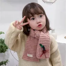 Зимний вязаный шарф для маленьких мальчиков и девочек, теплые шарфы с рисунком