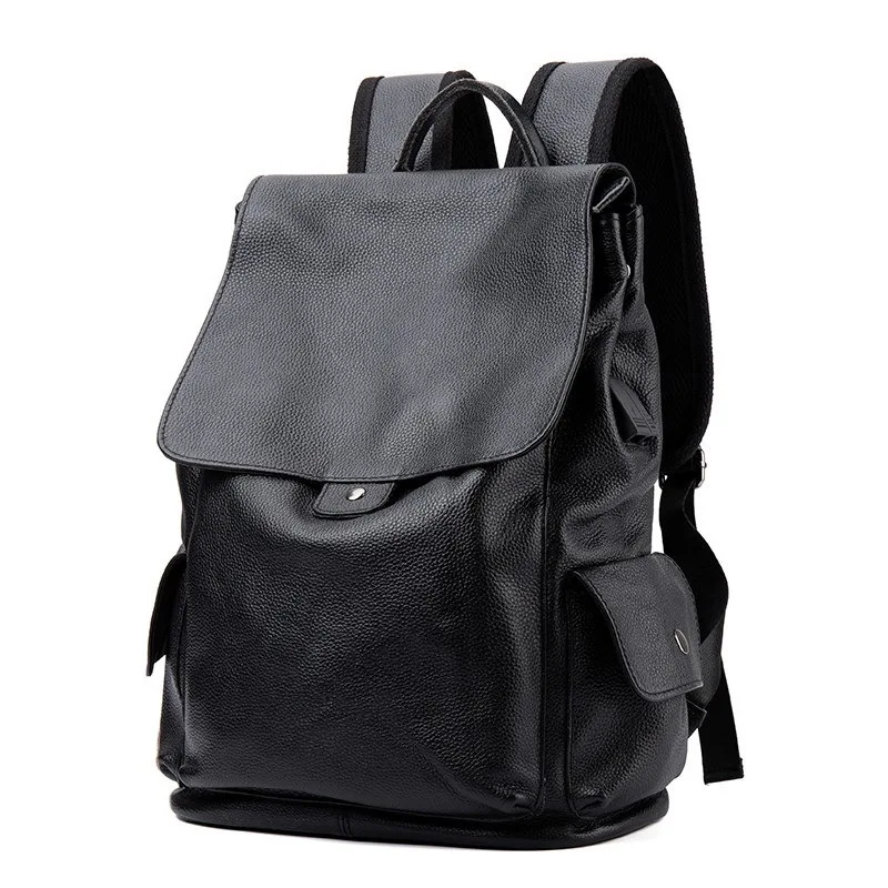 

2019 new men's leather backpack business travel backpack leather men's bag computer bag