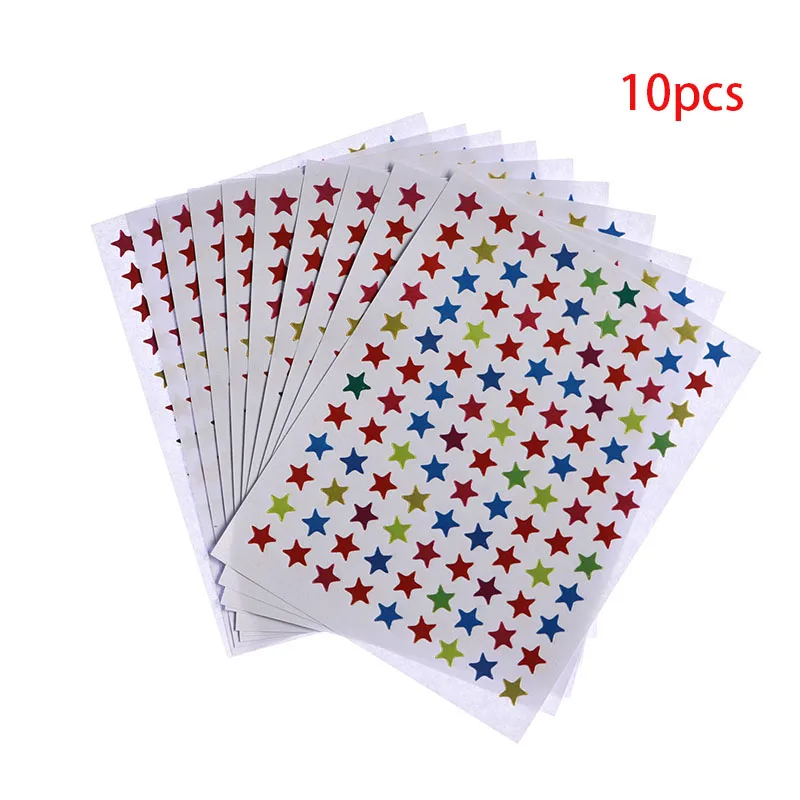 Many Stars Children's Gold-plated Award Glitter Sticker Mother Teacher Praise Label Award Five-pointed Star Love Sticker afbeelding