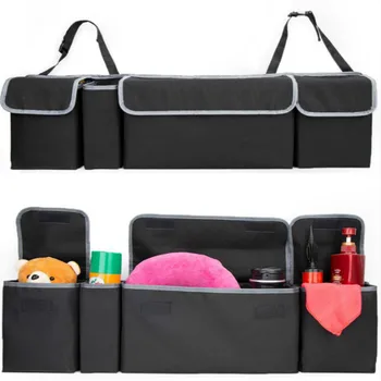 

Car Trunk Organizer Backseat Storage Bag Collapsible Cargo Storage High Capacity Car Seat Back Organizers Interior Accessories