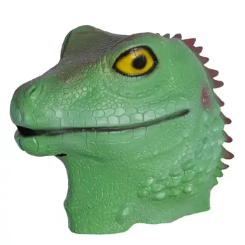 

hallowLizard Animal Mask Chameleon Masquerade Party Costume Dress Full Head Latex Mask Dinosaur Cosplay Realistic Carnival Props
