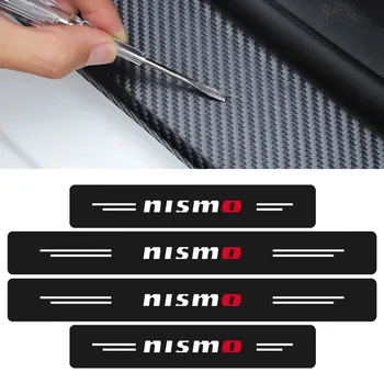 

Carbon Fiber Car Badge Door Threshold Plate Protector Stickers For NISMO Nissans Tiida Teana Skyline Juke X-trail Almera Qashqai