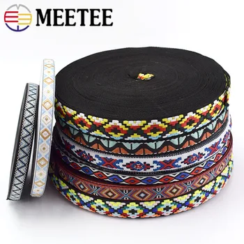 

Meetee 10meters Ethnic Embroidery Lace Webbing Clothing Shoes Ribbon Accessories DIY Vintage Bag Luggage Striped Sewing Decor