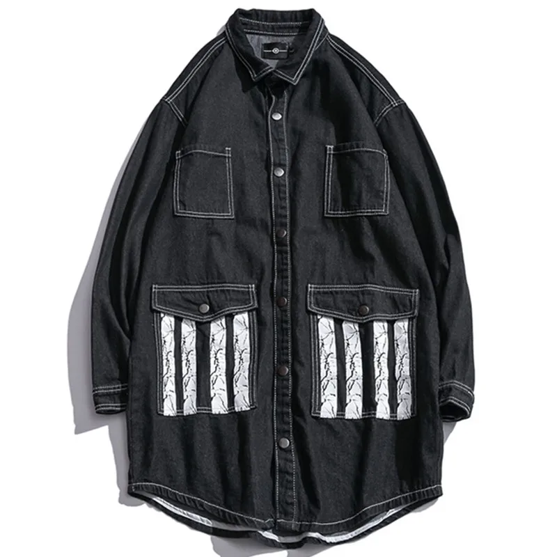 Для Мужчин's весенние черные джинсовые куртки для детей с принтом &quotБуквы&quot