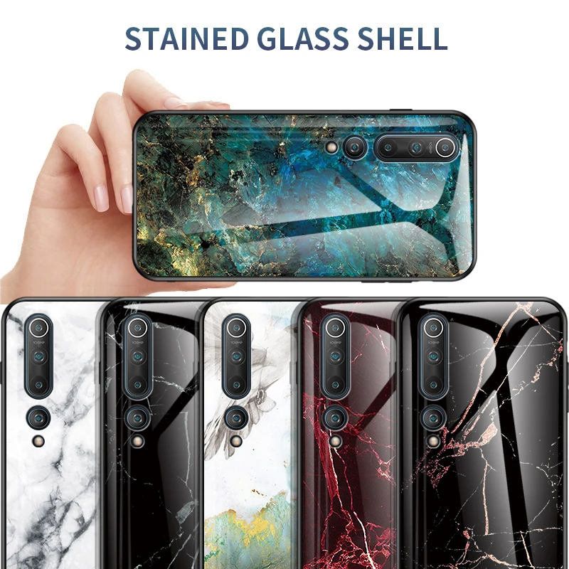 Мраморный стеклянный чехол для телефона XiaoMi 10 Pro 9 9T 9SE Xiaomi Mi 9Lite F1 Note10 анти осенний