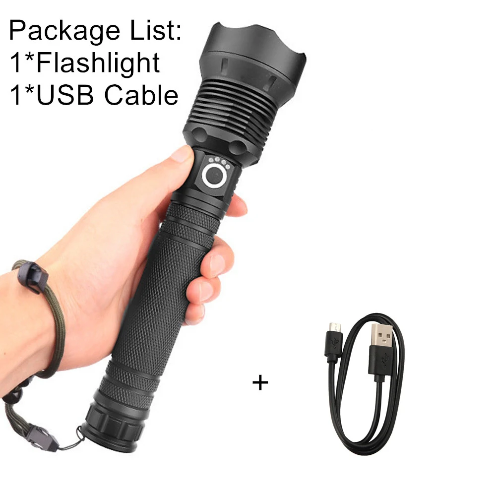Package E Мощный USB фонарь xhp70.2, супер яркий фонарь, перезаряжаемый светодиодный фонарь с зумом, тактический фонарь xhp70 xhp50, аккумулятор 18650 или 26650 - Испускаемый цвет: Package E